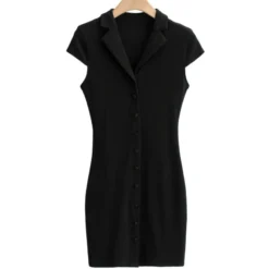 Peak Neck Solid Ribbed Knitting Dress 14 Peak Neck Solid Ribbed Knitting Dress -Amour Vert shop 210118224 6