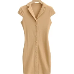 Peak Neck Solid Ribbed Knitting Dress 15 Peak Neck Solid Ribbed Knitting Dress -Amour Vert shop 210118224 8