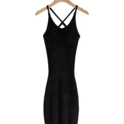 Criss Cross Back Fuzzy Knitted Suspender Dress 19 Criss Cross Back Fuzzy Knitted Suspender Dress -Amour Vert shop 210118942 10