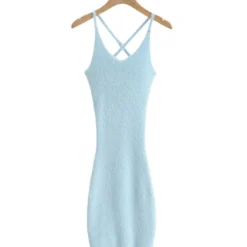 Criss Cross Back Fuzzy Knitted Suspender Dress 17 Criss Cross Back Fuzzy Knitted Suspender Dress -Amour Vert shop 210118942 8