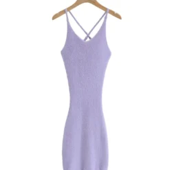 Criss Cross Back Fuzzy Knitted Suspender Dress 18 Criss Cross Back Fuzzy Knitted Suspender Dress -Amour Vert shop 210118942 9