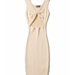 Reversible Knotted Rib-knit Tank Dress Cheap Wholesale Womens Clothing Dresses 19 Reversible Knotted Rib-knit Tank Dress Cheap Wholesale Womens Clothing Dresses -Amour Vert shop 210302838 12