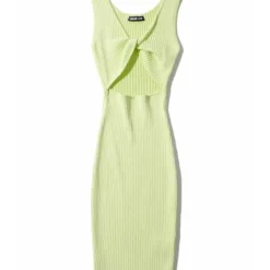 Reversible Knotted Rib-knit Tank Dress Cheap Wholesale Womens Clothing Dresses 21 Reversible Knotted Rib-knit Tank Dress Cheap Wholesale Womens Clothing Dresses -Amour Vert shop 210302838 4
