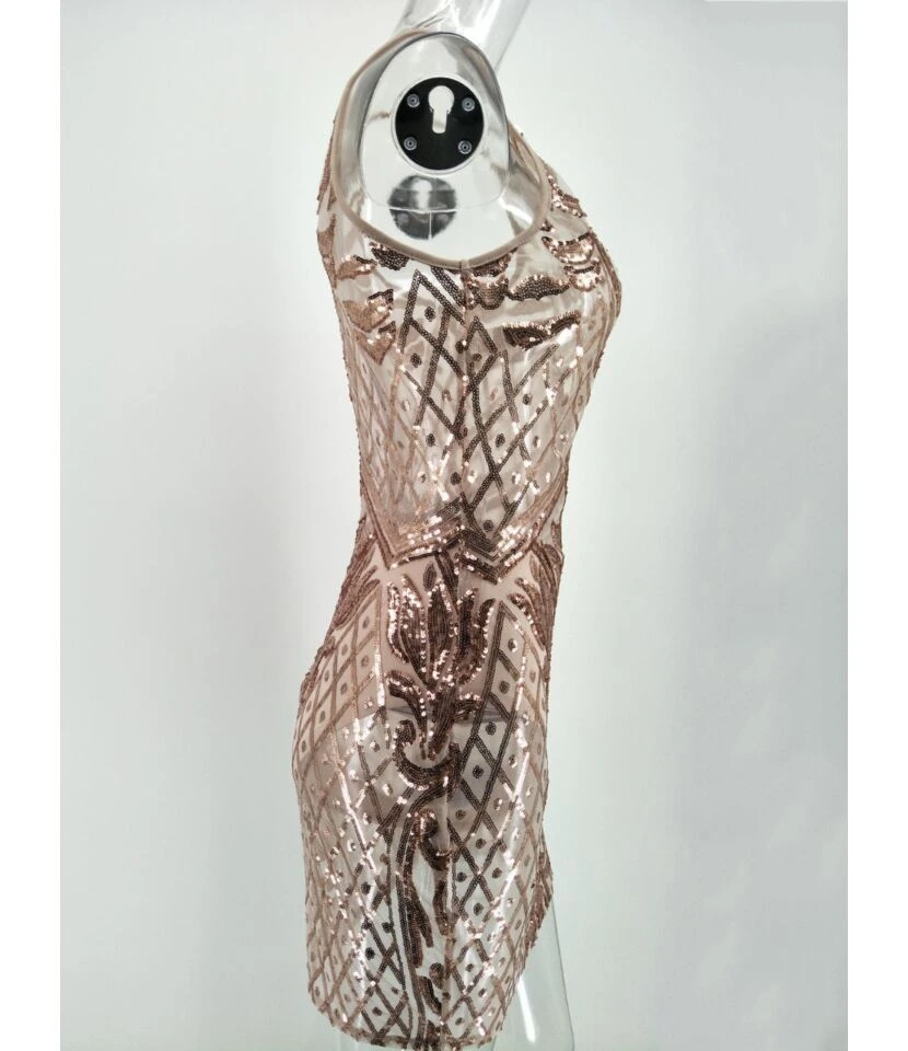 Sequin Detail Print Sling Bodycon Dress 210519047 7 Sequin Detail Print Sling Bodycon Dress 210519047 - Image 5