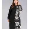 Plus Size Retro Contrast Print Stitching Button Shirt Dress 210531730 -Amour Vert shop 210531730 2 1