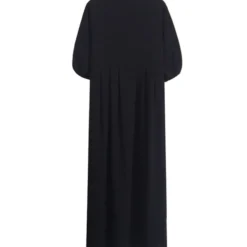 Plus Size Lapel Collor Waist Frilled Short Sleeve Black Dress 210602387 -Amour Vert shop 210602387 4