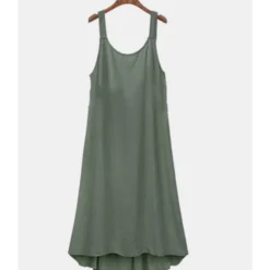 Plus Size Solid Color Casual Suspender Dress Wholesale 210602709