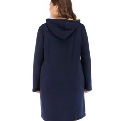 Plus Size Color Block Drawstring Pocket Detail Long Sleeves Hooded Dress 210621903 -Amour Vert shop 210621903 5