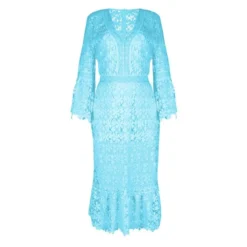 V Neckline Lace Hollow Swing Dress 210628134 -Amour Vert shop 210628134 8