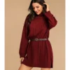 Mock Neck Jersey Sweater Dress Without Belt 210730369