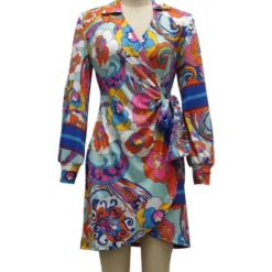 Long Sleeve V-Neck Bodycon Dress With Belt 210810705 -Amour Vert shop 210810705 3