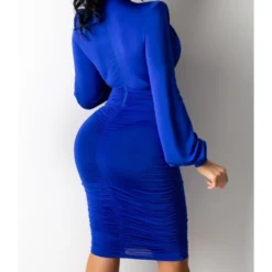 Midi Dress Bodycon Solid Low Cut 210810946 -Amour Vert shop 210810946 5