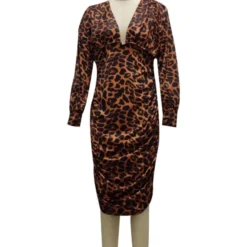 Midi Dress Bodycon Solid Low Cut 210810946 -Amour Vert shop 210810946 6