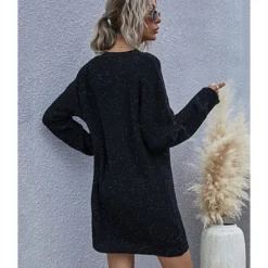 Low Cut Loose Sweater Short Dress 210812797 -Amour Vert shop 210812797 2