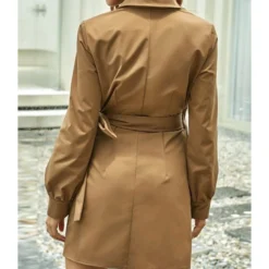 Lantern Sleeve High Waist V-Neck Dress 210826853 -Amour Vert shop 210826853 3