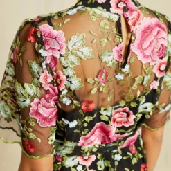 Brielle Upcycled Dress - Simone Floral -Amour Vert shop 211013 AV October ECOMM 0748BrielleSimoneFloralLace75 6537 web