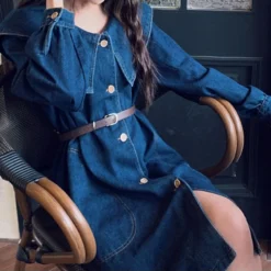 Wholesale Navy Collar Denim Dress With Belt SD181156 9 Wholesale Navy Collar Denim Dress With Belt SD181156 -Amour Vert shop 21e990d0 23c1 4c13 9f4b 9757f463b2e5 63EEE1E6F01B8794341C63C84C7DE0E9