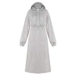 Hit Color Plus Size Hoodie Dress SD180024
