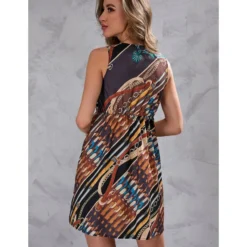 Fashion Printed V Neck Sleeveless High Waist Tank Dress Wholesale Dresses SDN533525 -Amour Vert shop 25ae7297 6a7e 4d58 aba6 3b32049a7499 c39f9b825ddf6e3982b333645e23a246