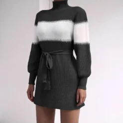 Turtle Neck Knitted Wholesale Women Dress SD160388