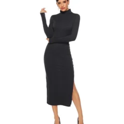 Solid Side Slit Sexy Long Sleeve Stretch Fit Knit Dress Supplier SD182876 -Amour Vert shop 2a2c112d 257c 4a4f b9e4 8a2e2a4f7cb6 ECA43792685A3AEEB5E407F7279A6746