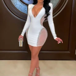 Deep V Neck Rhinestone Mesh Patchwork Bodycon Evening Dress SD030554 -Amour Vert shop 2d7c7e1f f1b0 4fdd 9969 b414aece0cd0 DD3DE71BA70785D1C23E82688D5D7DE3