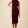 Lux Paris Rib Midi Dress - Plum -Amour Vert shop 3002R1 SL Lux Plum 1