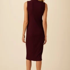 Lux Paris Rib Midi Dress - Plum -Amour Vert shop 3002R1 SL Lux Plum 3
