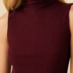 Lux Paris Rib Midi Dress - Plum -Amour Vert shop 3002R1 SL Lux Plum 4