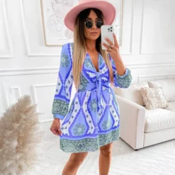 Fashion Print V-Neck Dress Casual Long Sleeve Loose Swing Wholesale Dresses SDN562005 -Amour Vert shop 3213335b 6c44 4ce6 ae42 9875c51c56e1 O1CN01KdRWSs1OfIlCIjwcG 2223191732 0 cib