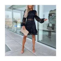 Perspective Wooden Ears Fashion Hollow Back Zipper Dress Wholesale Dresses N46223032800112 -Amour Vert shop 332e4ceaef5c40018c53afd30117fbfb 4