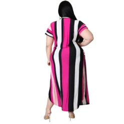 V Neck Striped Plus Size Maxi Dress SD130017 -Amour Vert shop 35021c52 4b2f 4c33 8a3e c5844405cf70 527224B5F84CE4A558A23123A453F9D6