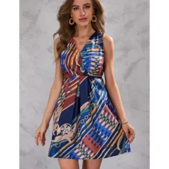 Fashion Printed V Neck Sleeveless High Waist Tank Dress Wholesale Dresses SDN533525 -Amour Vert shop 35de65e9 3dce 46a7 8d6b ea5c22eaaf80 d789303a00ea4430a950e0a20485be34
