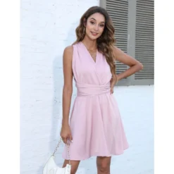 Sexy V-Neck Lace-Up Sleeveless Dress Loose Solid Color Backless Wholesale Dresses SDN560670 -Amour Vert shop 373ae56f e99e 4fd2 a223 ba0b3604aa95 73146604b7edd3c3c5e7383454aa0bc0