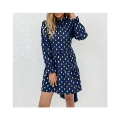 Polka Dot Bronzing Half High Neck Dress SD160345 -Amour Vert shop 38c3cfe7 7aba 4e49 9818 26d34014e573 08B5FE0DDEF203890B5DAA828BAECDC3