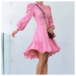 Retro Solid Color Hollow Ball Sleeve Ruffle Swing Dress Wholesale Dresses SDN538571 -Amour Vert shop 3bdf418f 916f 4d64 9b7b 9aa9440225ad aa2555d52546b122d190a1f7aa7fefc1