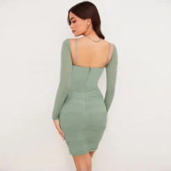 Solid Low Cut Pleated Mini Dress SD080270 -Amour Vert shop 3c1db975 a2ed 4c68 b670 cc154d32196a 6B1007763591B6B8A89BE245CA7CC802