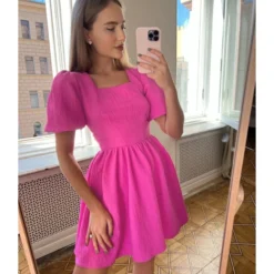 Fashion Square Neck Bubble Sleeve High Waist A-Line Mini Dress Wholesale Dresses SDN562842 -Amour Vert shop 432666a7 843f 4cfb 8965 596dc6825069 1b1e8b1d5b0cd8529aba1e197329c392