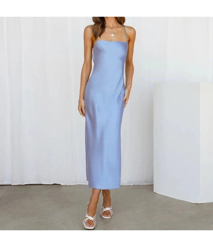 Fashion Sexy Slim Cross-Tie Dress Solid Color Backless Wholesale Dresses SDN560134 3 Fashion Sexy Slim Cross-Tie Dress Solid Color Backless Wholesale Dresses SDN560134