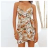 Printed Sling Deep-V Neck Side Knotted Pleated Bag Hip Mini Dress Sexy Wholesale Dresses SDN533231 -Amour Vert shop 479bd015 8229 4596 9c8b a9bb3fbcac7a fa3361597912793f2887d59e5dad40fe