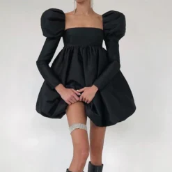 Sexy Square Neck Satin Dress Puff Sleeve Solid Color A-Line Wholesale Dresses SDN560919 -Amour Vert shop 4859c7e9 8c5f 4f15 a429 752e51656108 b852b6a81dda1345046d16aaa95ff1a4