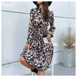Printed Long Sleeve Tie-Up Casual Swing Pleated Dress Wholesale Dresses SDN538421 -Amour Vert shop 48c7b829 b651 47c2 9e1a d607635d0a33 299410d66d1b606831acaae281a6b61a