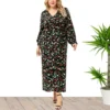 Wholesale Plus Size Clothing Casual V-Neck Long Sleeve Floral Split Dress N5923091200033 2 Wholesale Plus Size Clothing Casual V-Neck Long Sleeve Floral Split Dress N5923091200033 -Amour Vert shop 49a3efdd1cfa41f2beb2b07c00ad3284 5