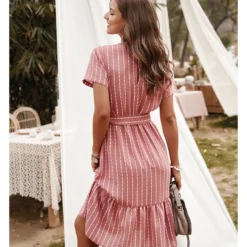 Sexy V-Neck Striped Dress Casual Short Sleeve Lace Up Wholesale Dresses SDN560302 -Amour Vert shop 4a2829c4 7923 4fd2 b3e6 bc01172f2767 8b339d3ab9d712c902abdb4fa31ec785