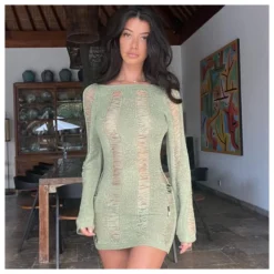 Long Sleeve Open Back Cut-Out Knit Dress Wholesale Boydcon Dresses SDN535511 -Amour Vert shop 4a790d80 4e5b 4467 835f 18a3853cbaef 79f49d307036558b643b425b49489431