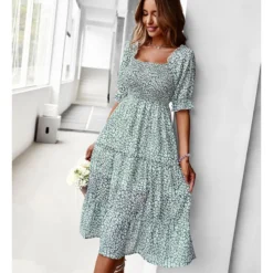 Sexy Off Shoulder Floral Midi Swing Dress High Waist Petal Sleeve Slim Vacation Wholesale Dresses SDN560630 -Amour Vert shop 4d9f216e 5f99 4022 91ff b1412d33abcf d994cbbdaddc593143f1e3423428de27