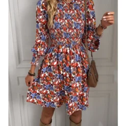 Casual Print Long Sleeve Mini Dress High Waist Wholesale Dresses SDN562369 -Amour Vert shop 56dc3d33 b166 49a4 8ef5 dfabf11bb400 588f36daf359176458003a644c9eda05