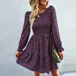 Casual Round Neck Print Long Sleeve A-Line Dress Wholesale Dresses SDN562592 -Amour Vert shop 5952c3b1 d17a 405c 875f e43298d34449 3ab8957e23a7737396724e48dd152133