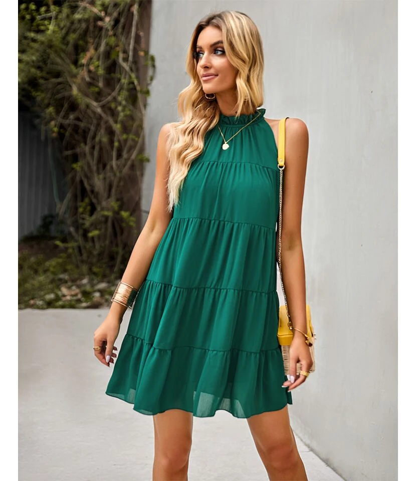 Sexy Lace-Up Tank Top Dress Sleeveless Crew Neck Solid Color Casual A-Line Tiered Wholesale Dresses SDN560684 15 Sexy Lace-Up Tank Top Dress Sleeveless Crew Neck Solid Color Casual A-Line Tiered Wholesale Dresses SDN560684 - Image 13