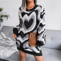 Knitted Dress Women Wholesale Love Sweater Crew Neck SE162193 -Amour Vert shop 5b1f182b 75e7 4b45 8e6f 0e068ee6bd68 B531F6E48C986B4CEB58FB826CFA6DB8